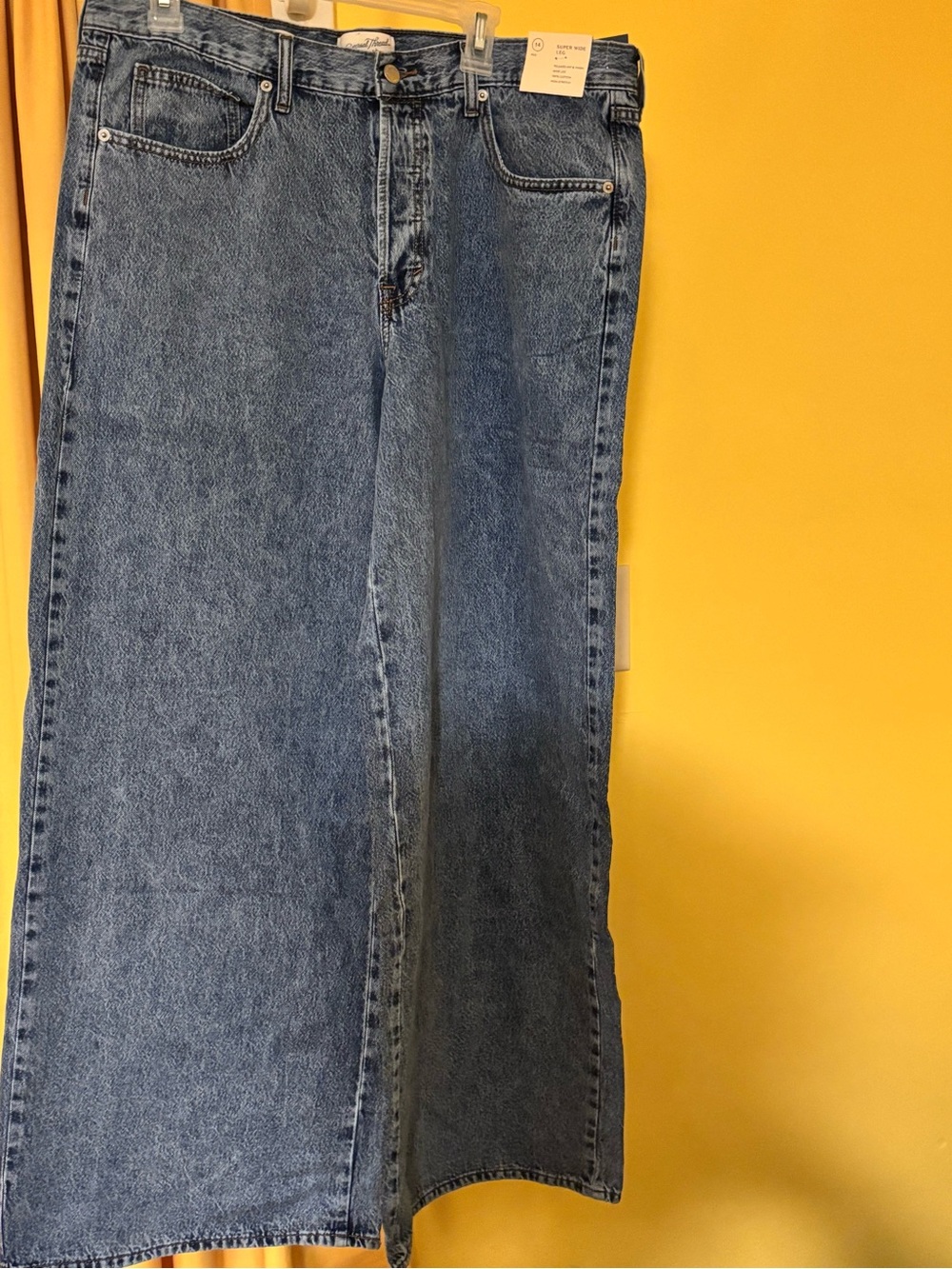 Classic Straight-Leg super wide Women’s Jeans man shut up- Blue